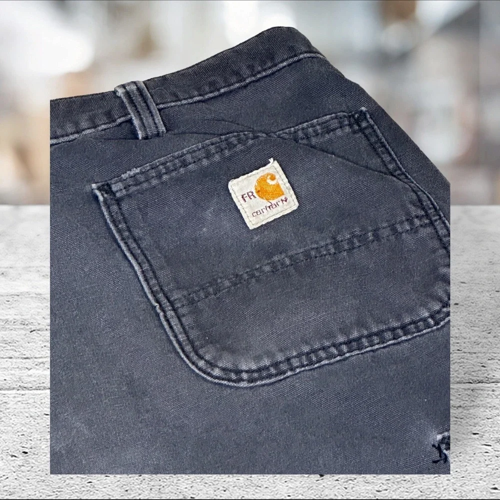 Carhartt Cargo Pants Mens 42x32 Black FR Flame Resistant FRB240-BLK Workwear